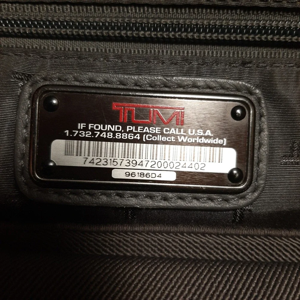 Tumi Backpack 96186D4 17x15x9 Black Leather Mens Business Travel Bag